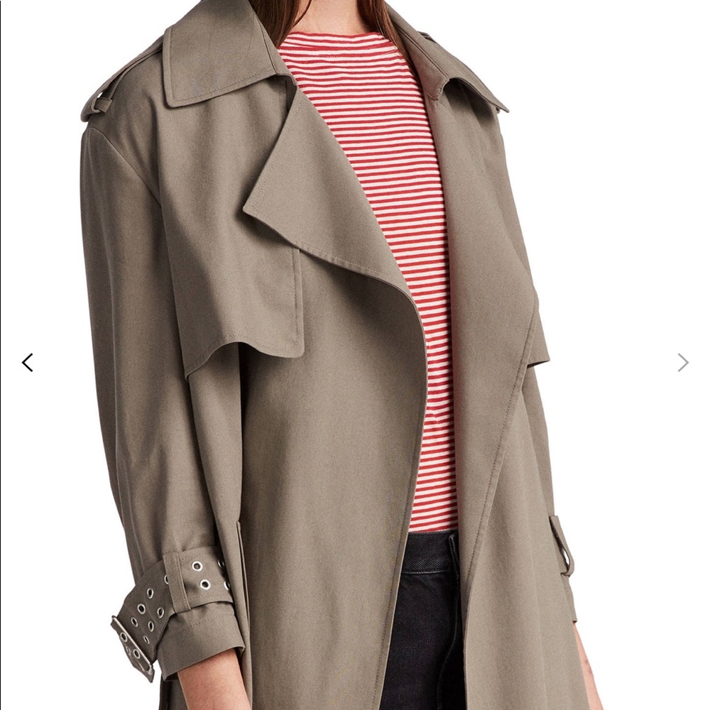 All Saints Kay Lightweight Mac Coat - Picture 3 of 5